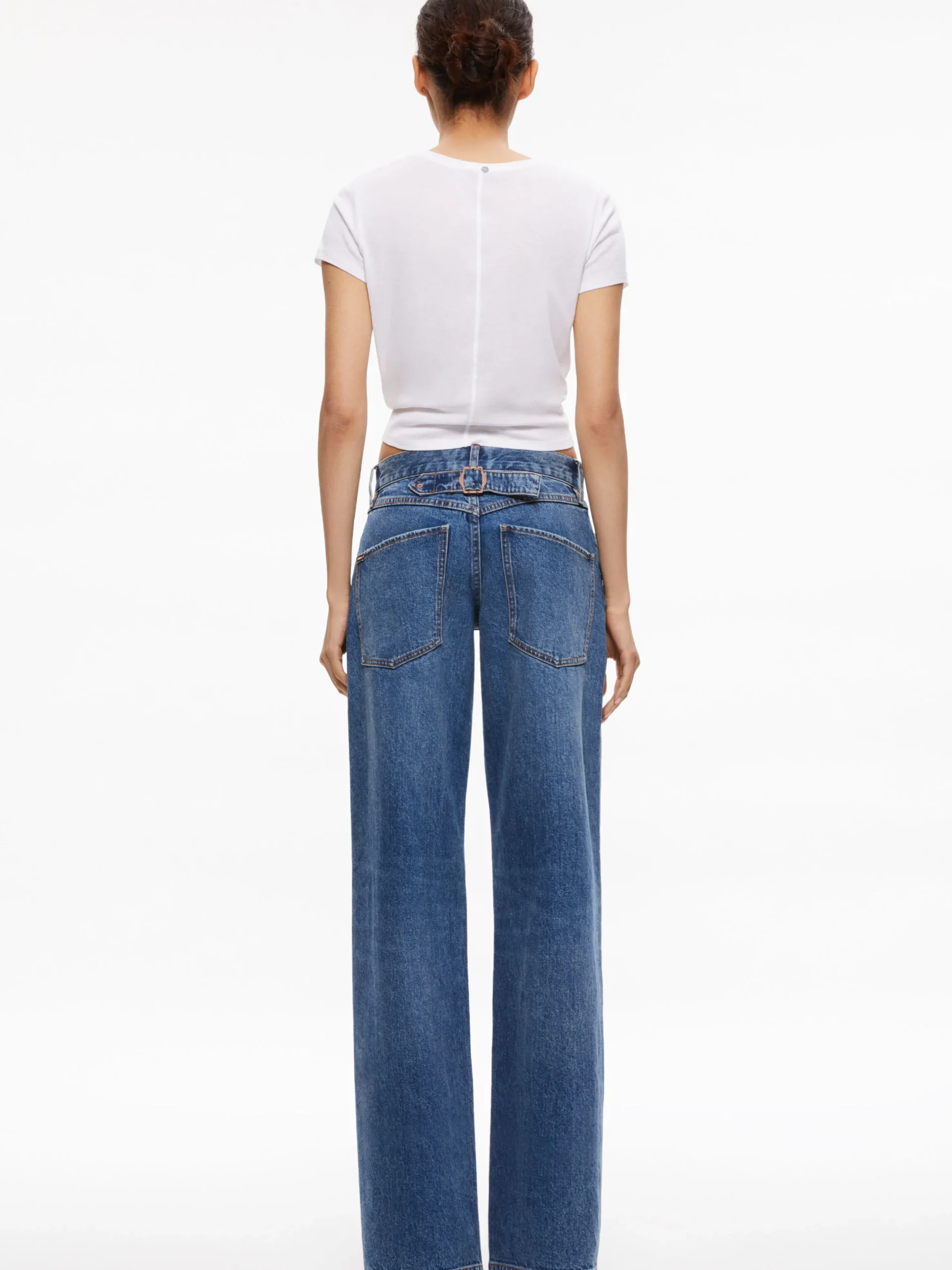 Alice and Olivia ERNIE LOW RISE BUCKLE BACK JEAN AVERY BLUE*FEATURED SHOPS | CLOTHING | CLOTHING