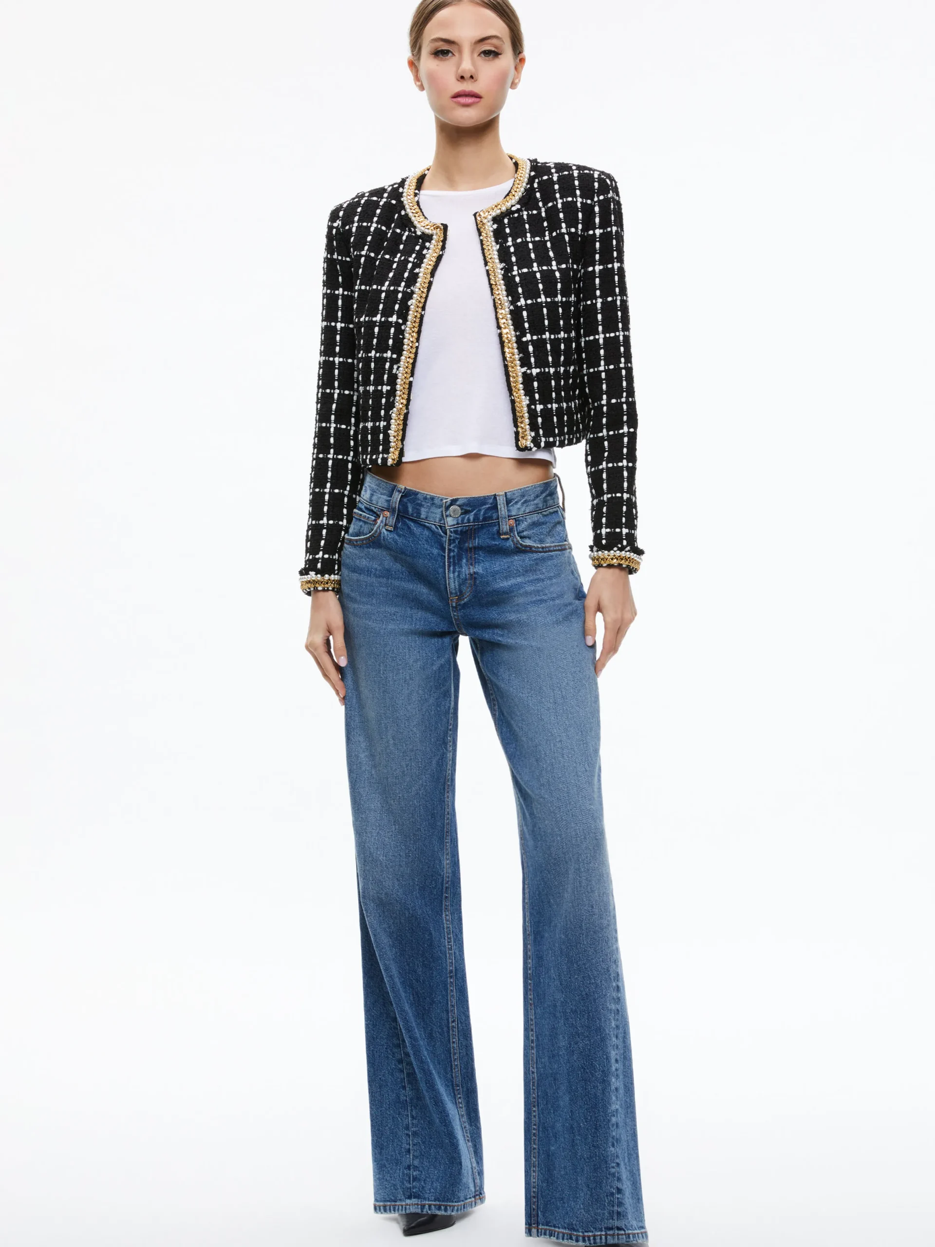 Alice and Olivia ERNIE LOW RISE BUCKLE BACK JEAN AVERY BLUE*FEATURED SHOPS | CLOTHING | CLOTHING