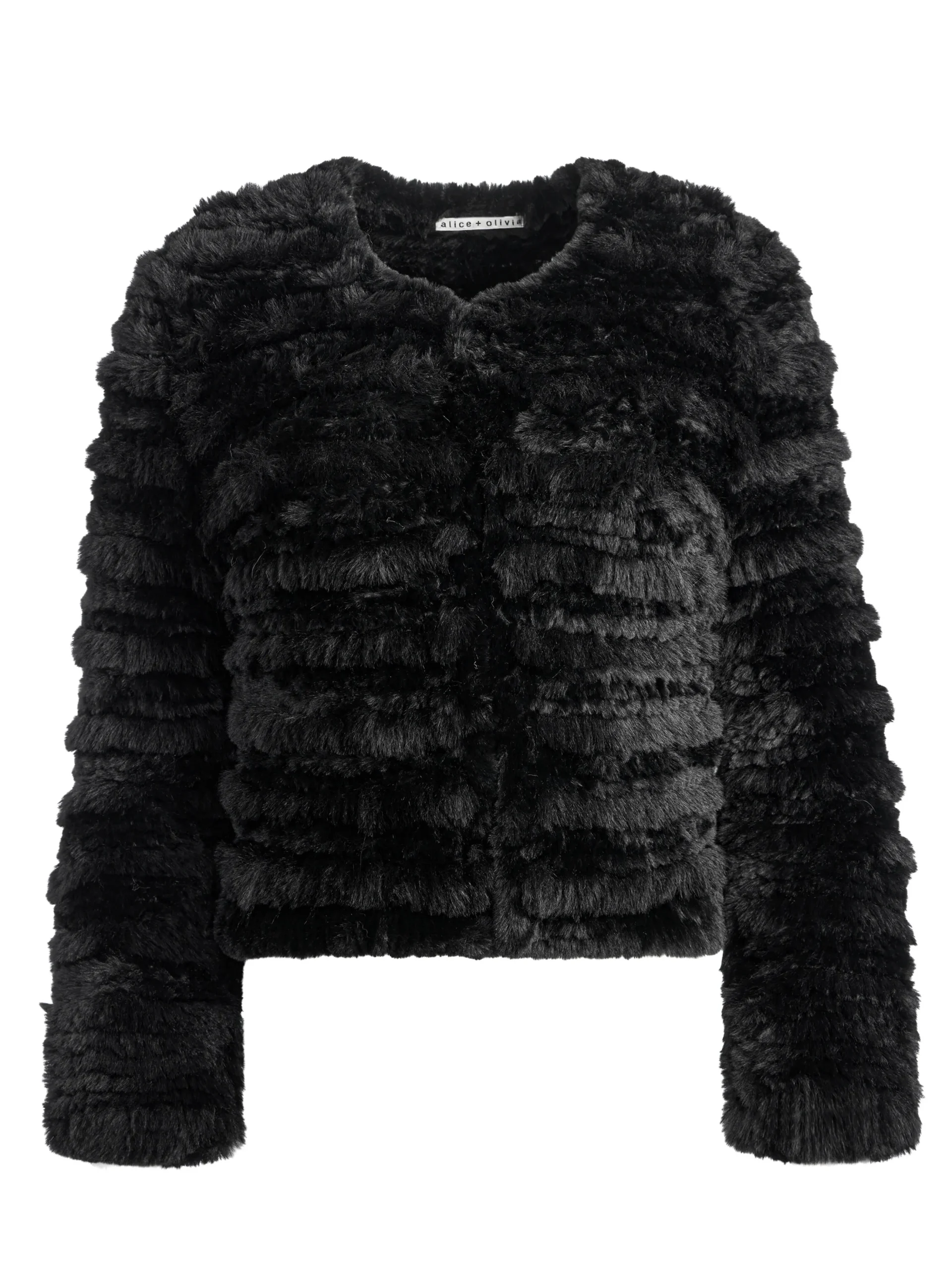 Alice and Olivia FAWN FAUX FUR TEXTURED JACKET *CLOTHING
