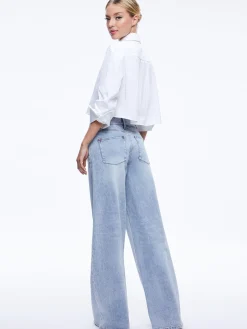 Alice and Olivia FINELY CROPPED OVERSIZED BUTTON DOWN SHIRT OFF WHITE*FEATURED SHOPS | FEATURED SHOPS | CLOTHING