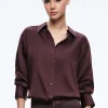Alice and Olivia FINELY OVERSIZED BUTTON DOWN SHIRT + JC WIDE LEG SIDE SLIT PANT *CLOTHING