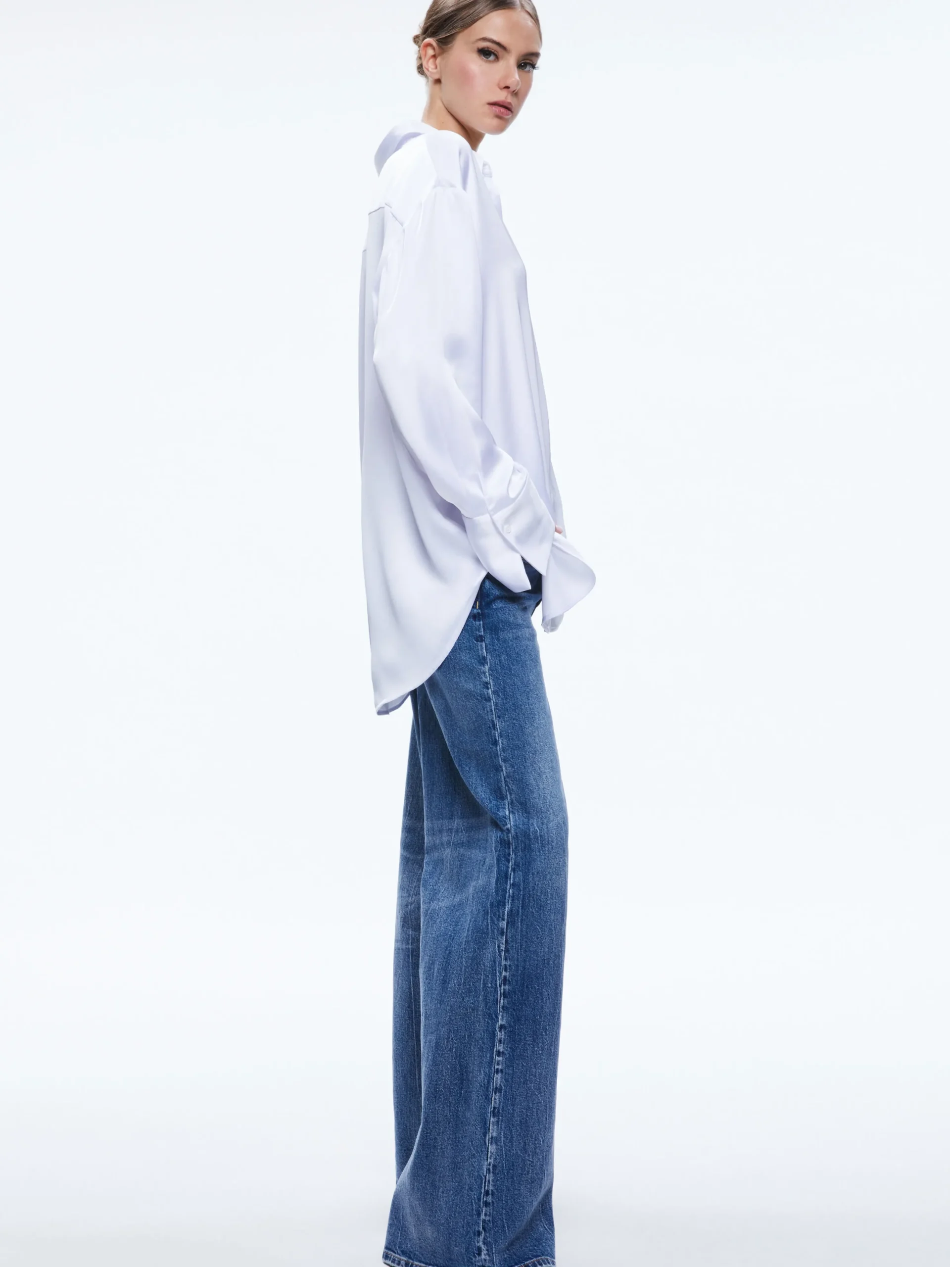 Alice and Olivia FINELY OVERSIZED BUTTON DOWN SHIRT *FEATURED SHOPS | CLOTHING