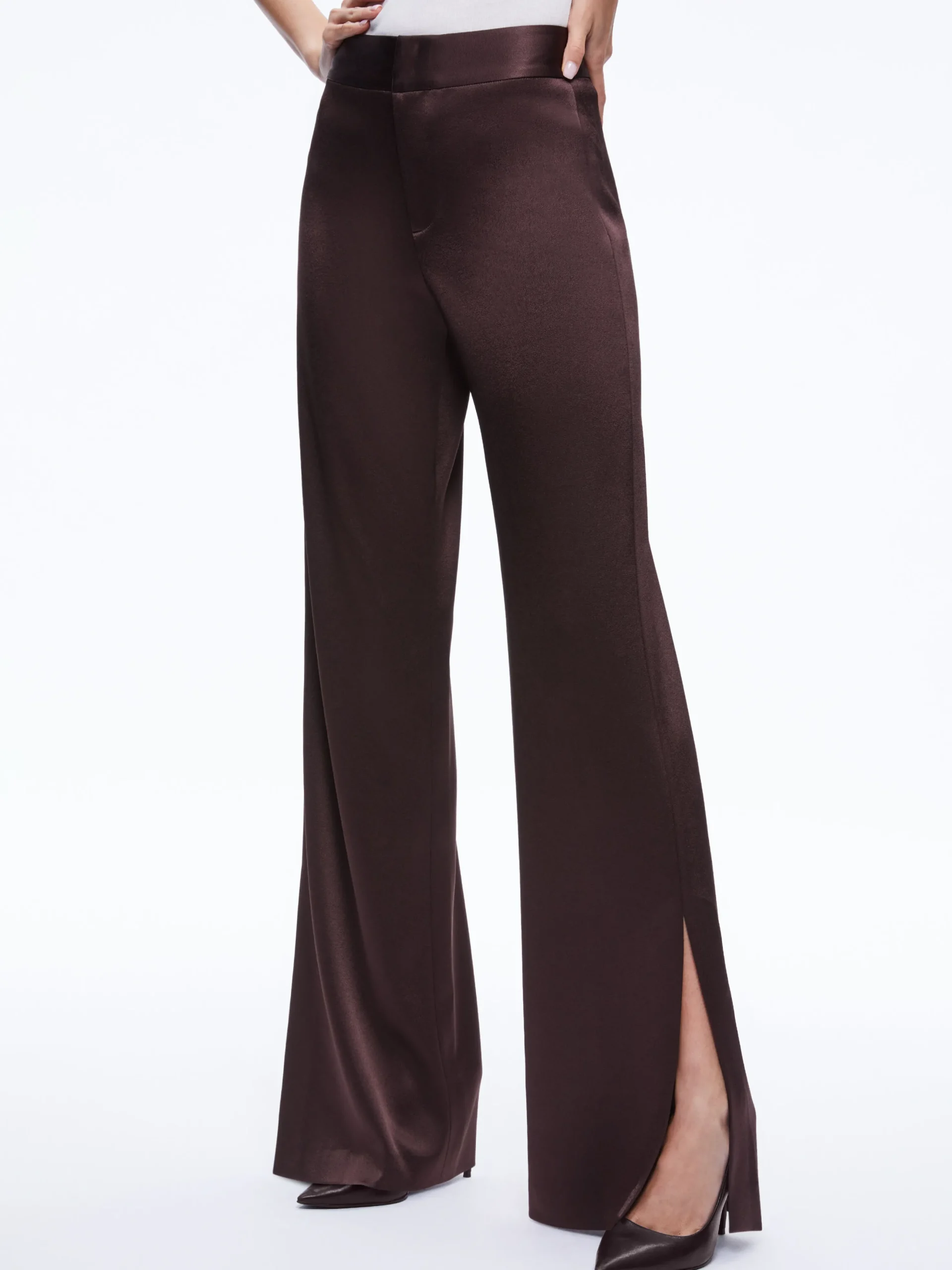Alice and Olivia FINELY OVERSIZED BUTTON DOWN SHIRT + JC WIDE LEG SIDE SLIT PANT *CLOTHING