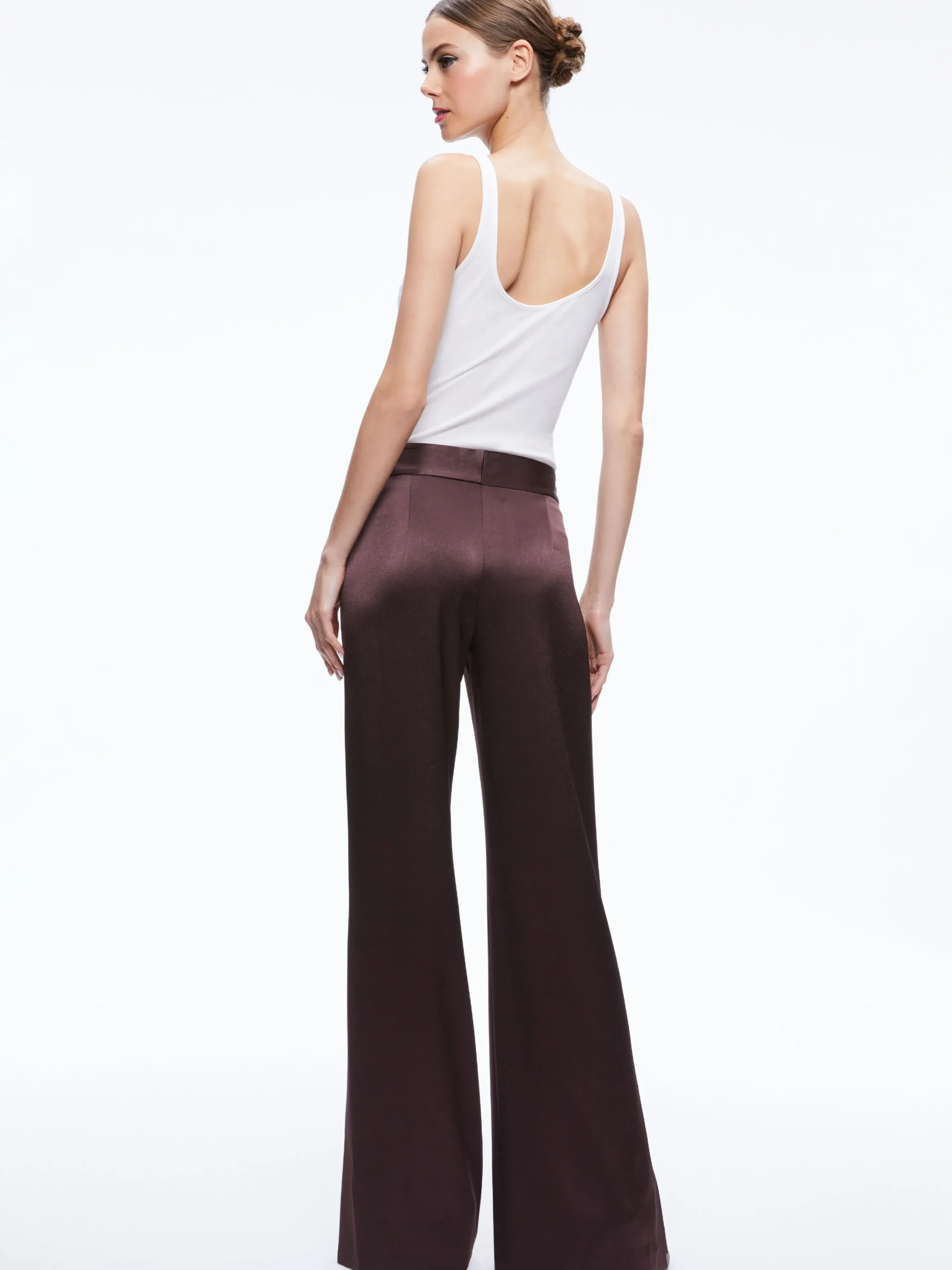 Alice and Olivia FINELY OVERSIZED BUTTON DOWN SHIRT + JC WIDE LEG SIDE SLIT PANT *CLOTHING