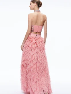 Alice and Olivia GATZ EMBELLISHED HIGH NECK TOP *CLOTHING