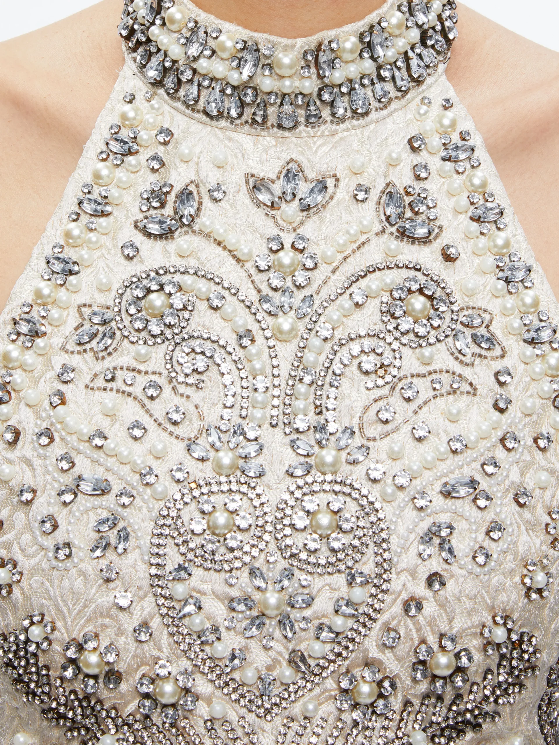 Alice and Olivia GATZ EMBELLISHED HIGH NECK TOP + CATRINA EMBELLISHED GOWN MAXI SKIRT *CLOTHING
