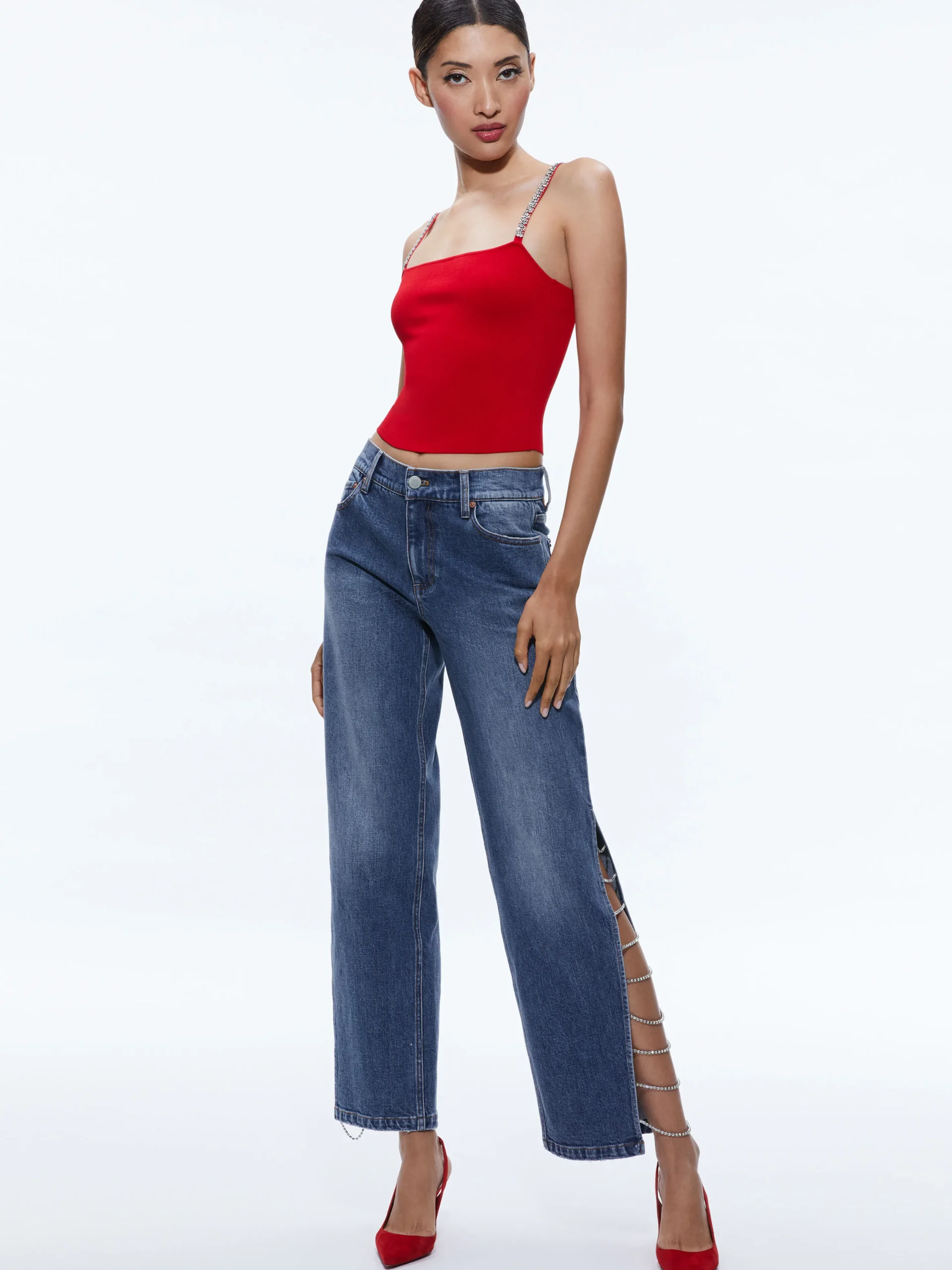 Alice and Olivia GAYLE EMBELLISHED SIDE JEAN *FEATURED SHOPS | CLOTHING | CLOTHING