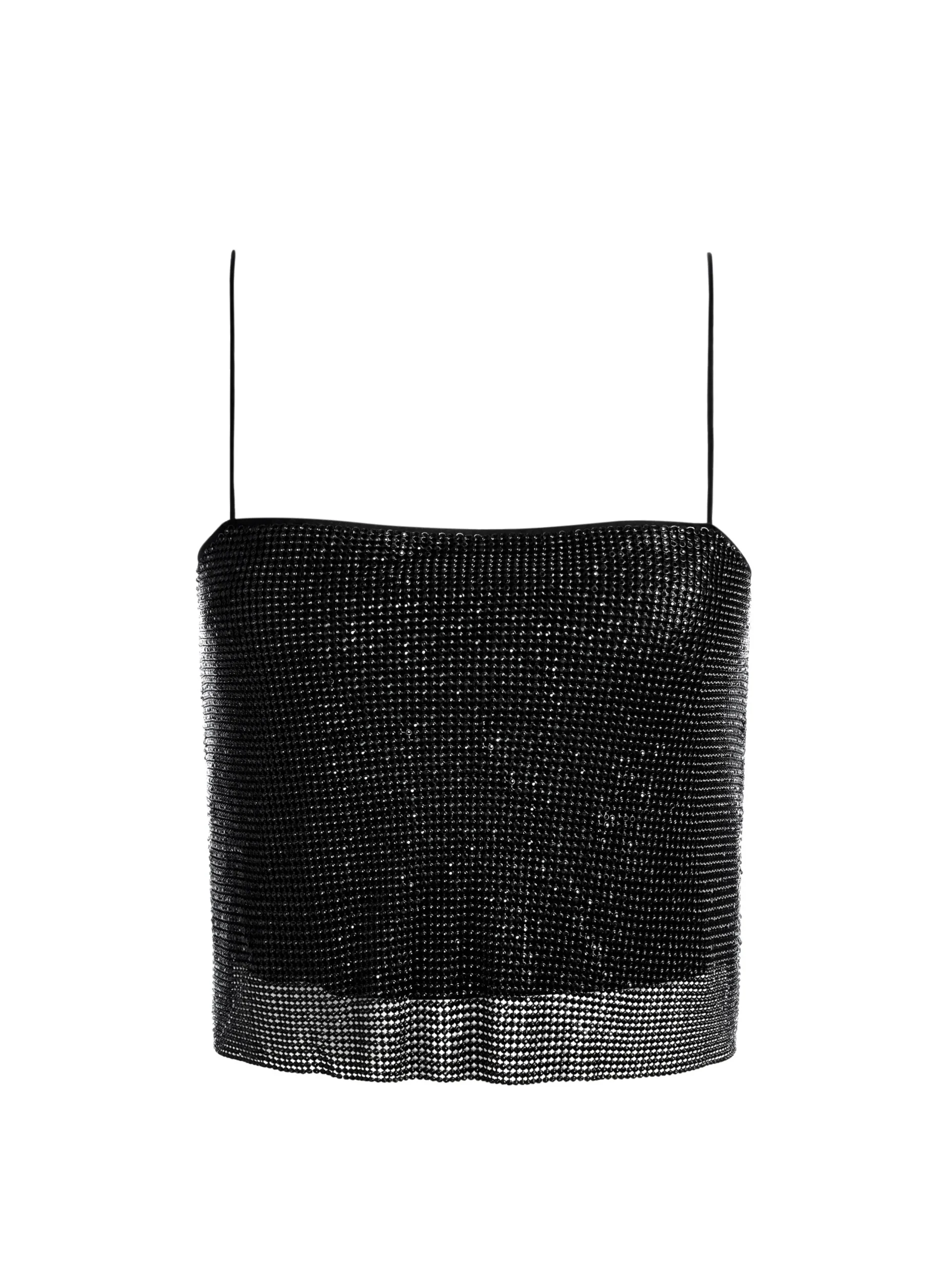 Alice and Olivia GRAZI EMBELLISHED SPAGHETTI STRAP TOP BLACK*CLOTHING