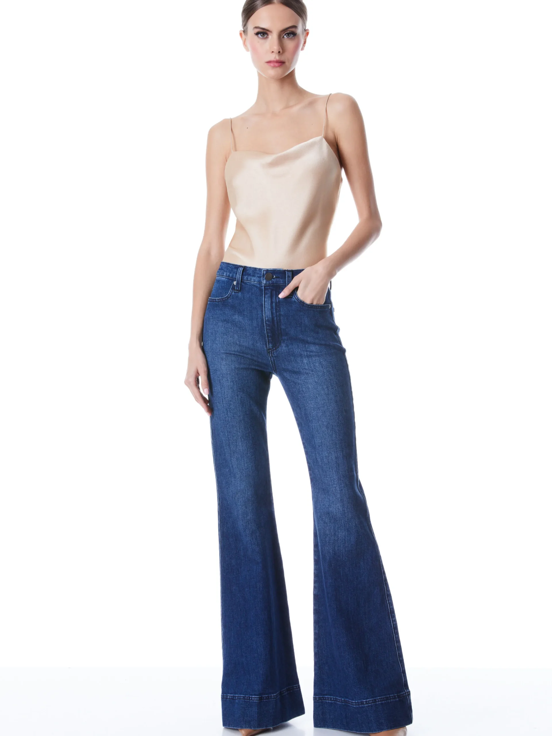 Alice and Olivia HARMON DRAPEY SLIP TANK *CLOTHING