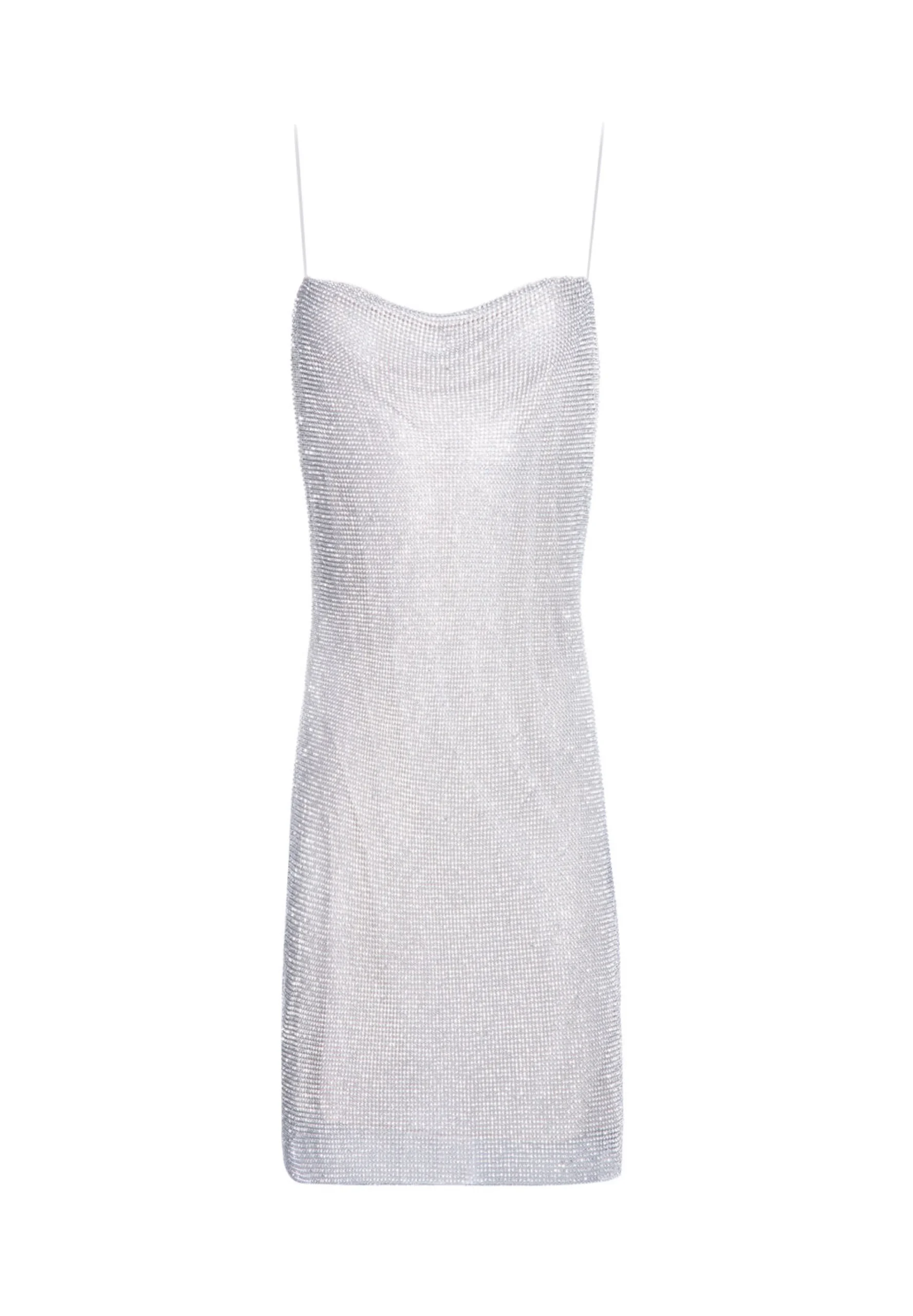 Alice and Olivia HARMONY CRYSTAL MINI DRESS SILVER/CHAINMAIL*FEATURED SHOPS | DRESSES | CLOTHING