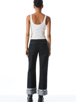 Alice and Olivia JEMI RIBBED TANK OFF WHITE*CLOTHING