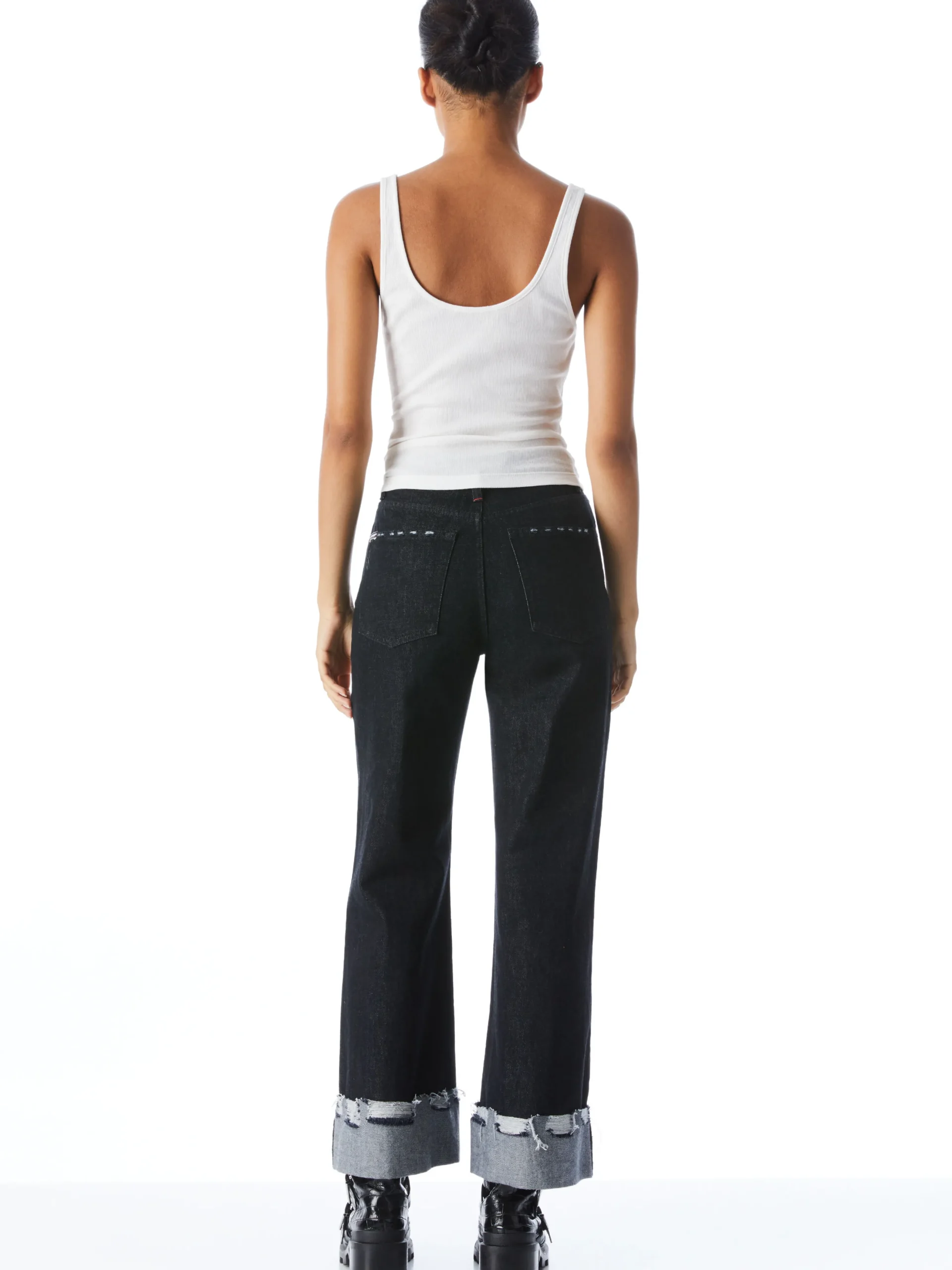 Alice and Olivia JEMI RIBBED TANK OFF WHITE*CLOTHING