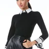 Alice and Olivia JUSTINA COMBINATION SWEATER BLACK COMBO*FEATURED SHOPS | FEATURED SHOPS | CLOTHING | CLOTHING