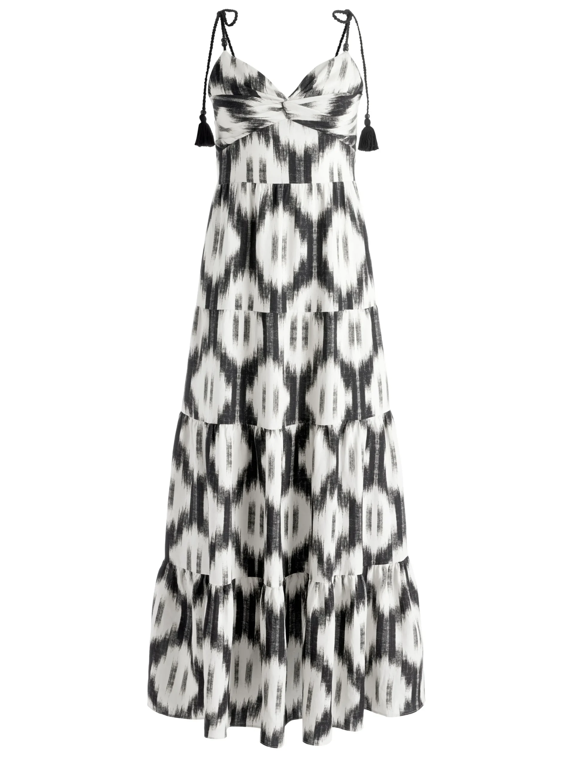 Alice and Olivia KATARA TWIST TOP TIERED MAXI DRESS CLASSIC IKAT*DRESSES | CLOTHING
