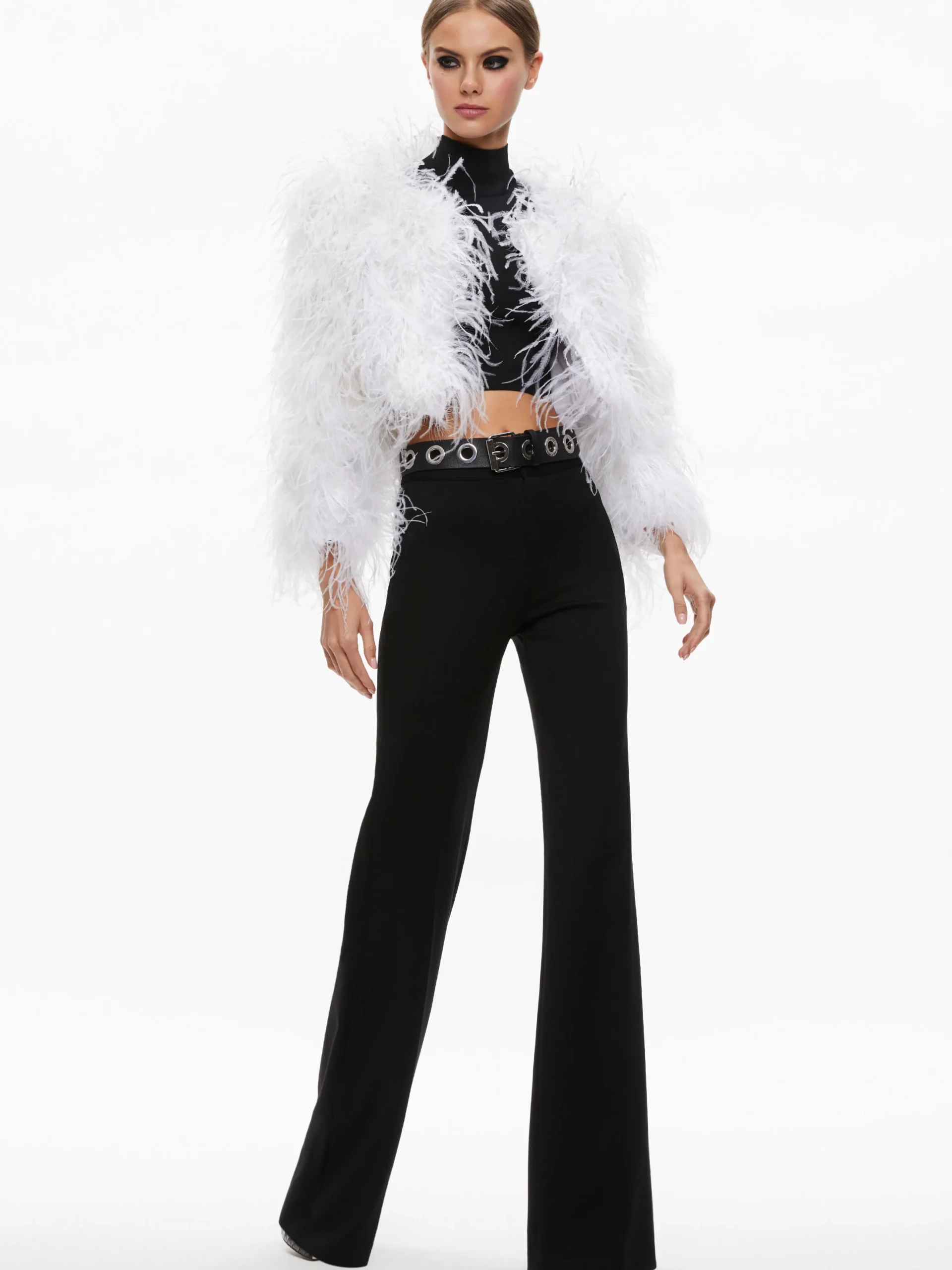 Alice and Olivia KIDMAN FEATHER JACKET *CLOTHING