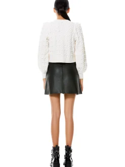 Alice and Olivia KITTY PUFF SLEEVE CARDIGAN *CLOTHING