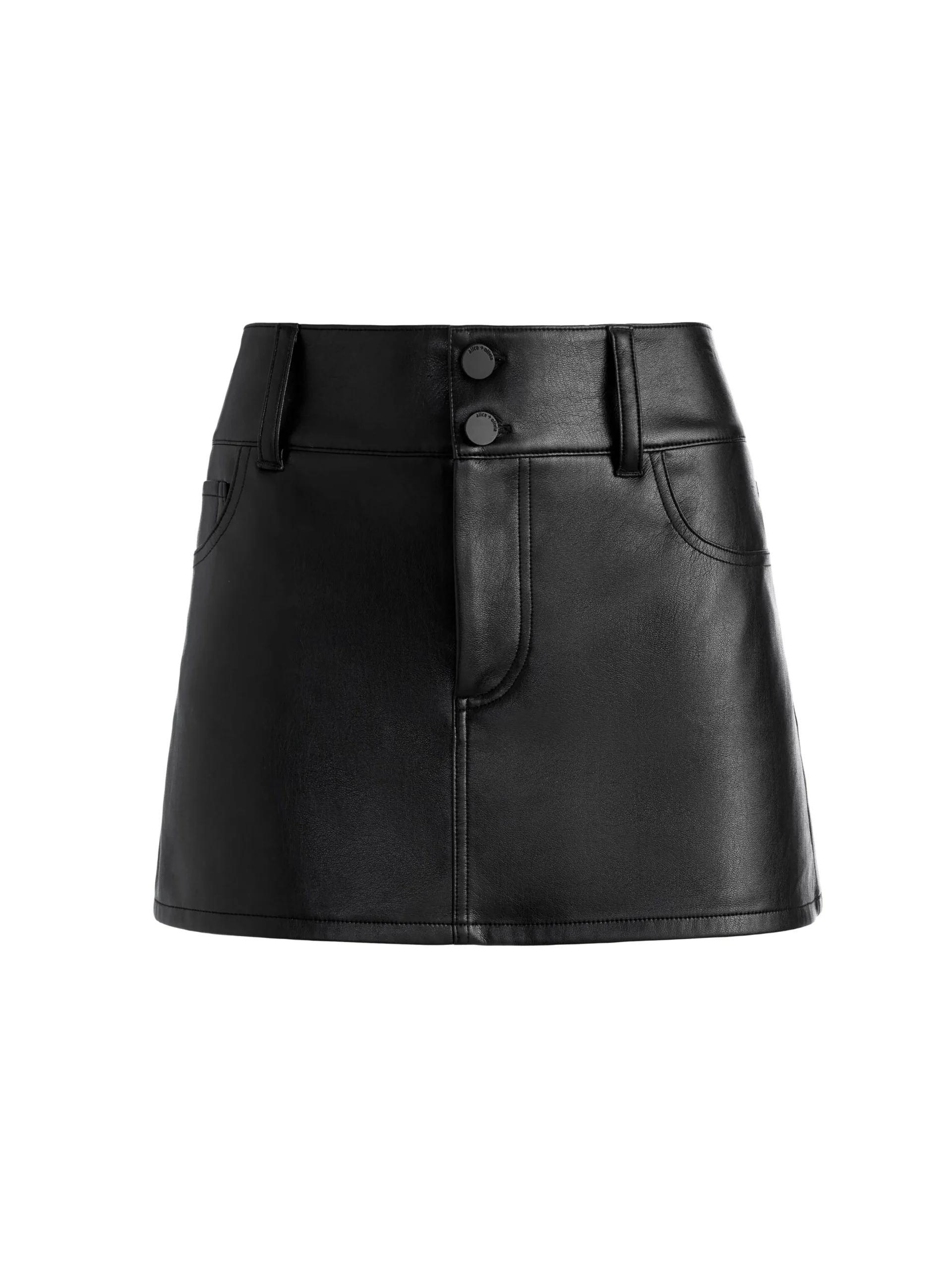 Alice and Olivia LAIKA LOW RISE VEGAN MINI SKIRT BLACK*FEATURED SHOPS | CLOTHING