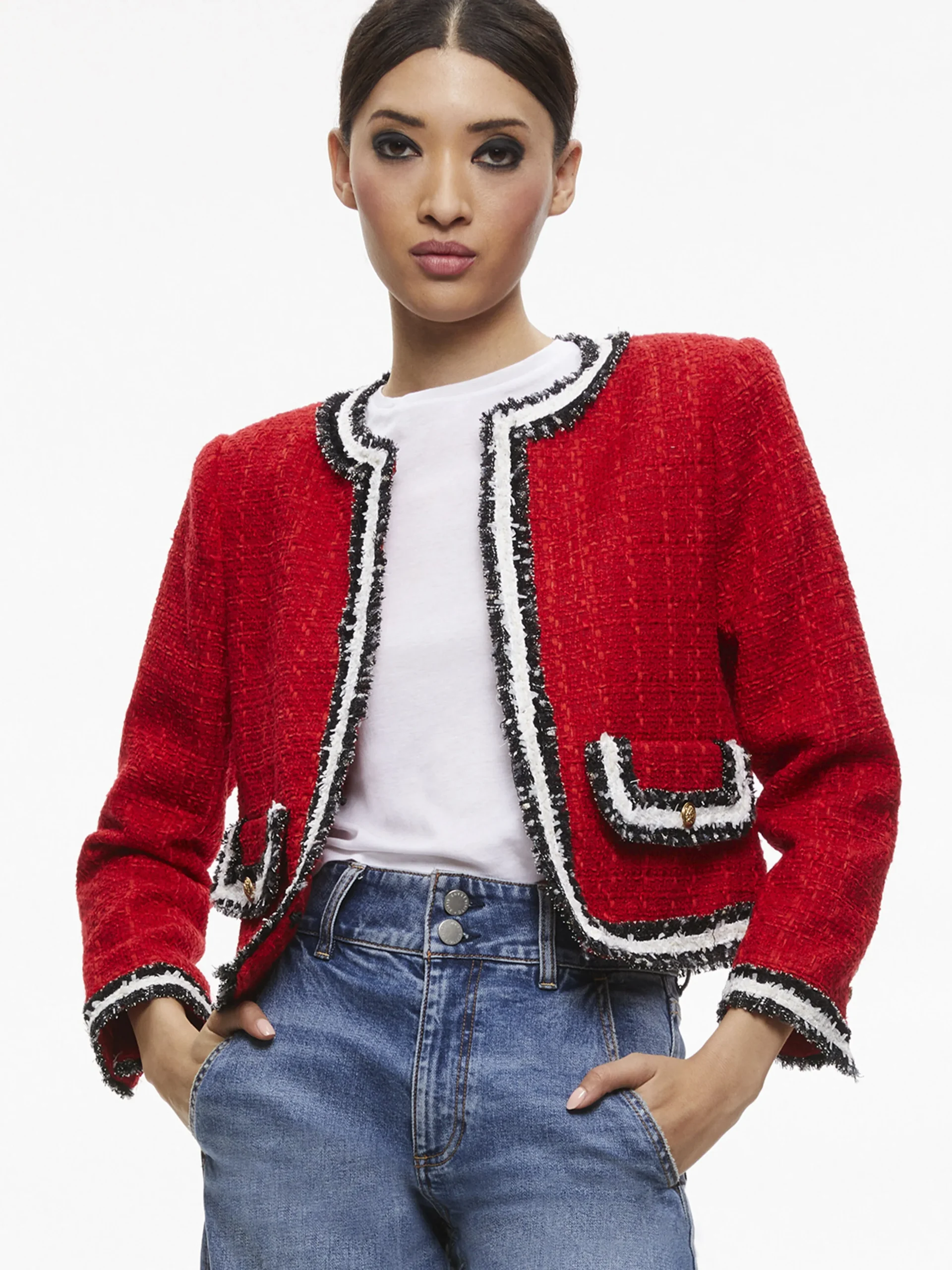 Alice and Olivia LANDON TWEED CROPPED JACKET + RUBI TWEED MINI SKIRT *CLOTHING
