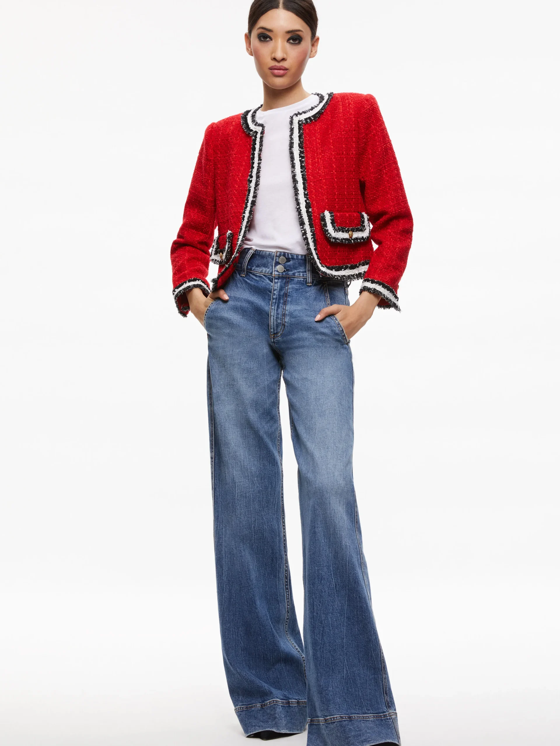 Alice and Olivia LANDON TWEED CROPPED JACKET + RUBI TWEED MINI SKIRT *CLOTHING