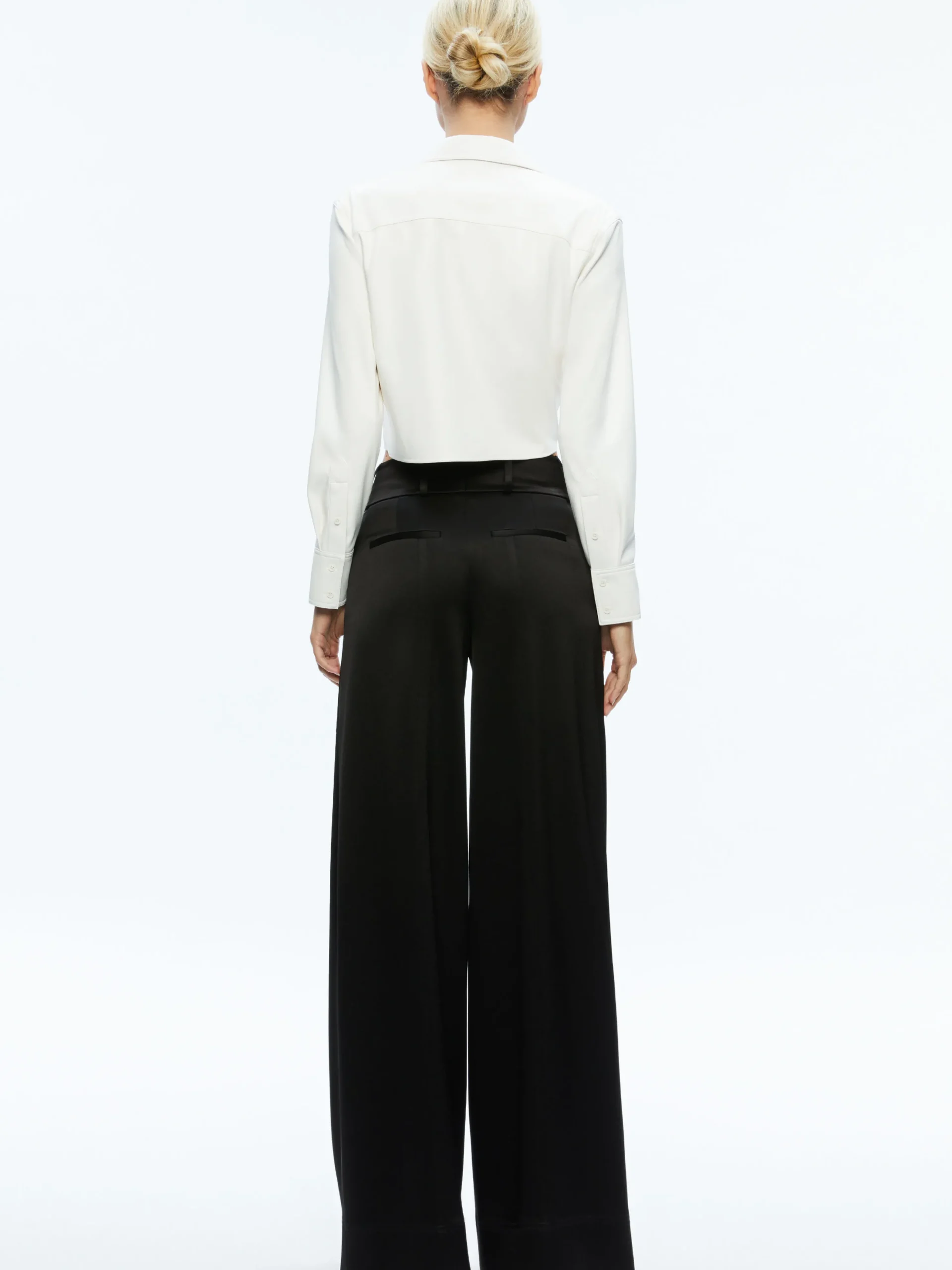 Alice and Olivia LEON CROPPED VEGAN LEATHER BUTTON DOWN *FEATURED SHOPS | FEATURED SHOPS | CLOTHING