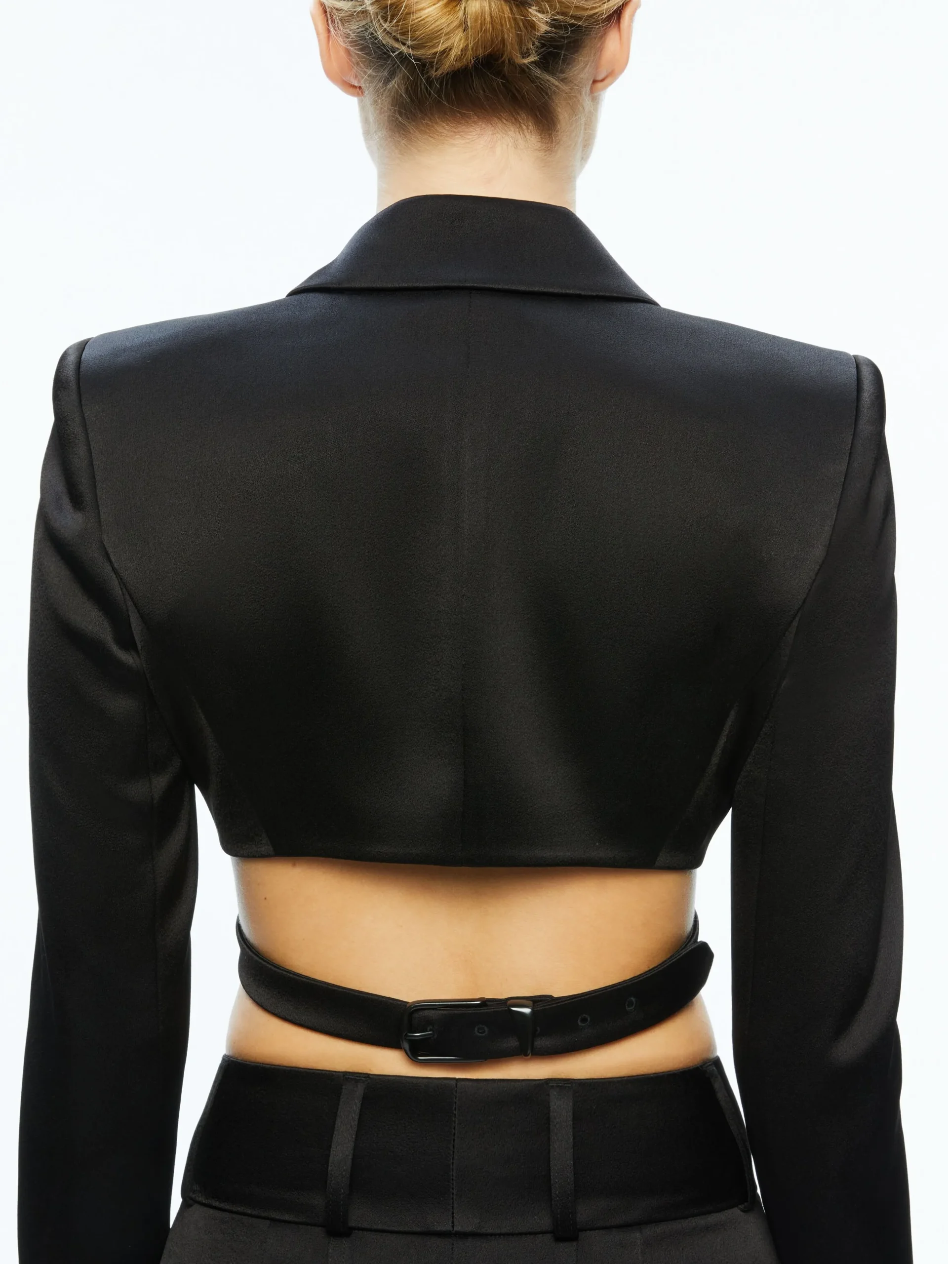Alice and Olivia LEONE CROPPED WRAP BLAZER + MAME HIGH RISE WIDE LEG PANT *CLOTHING