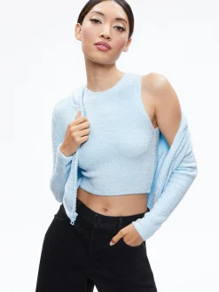 Alice and Olivia LIDELL CROPPED ZIP UP HOODIE + AMITY SLEEVELESS CROPPED TANK *CLOTHING