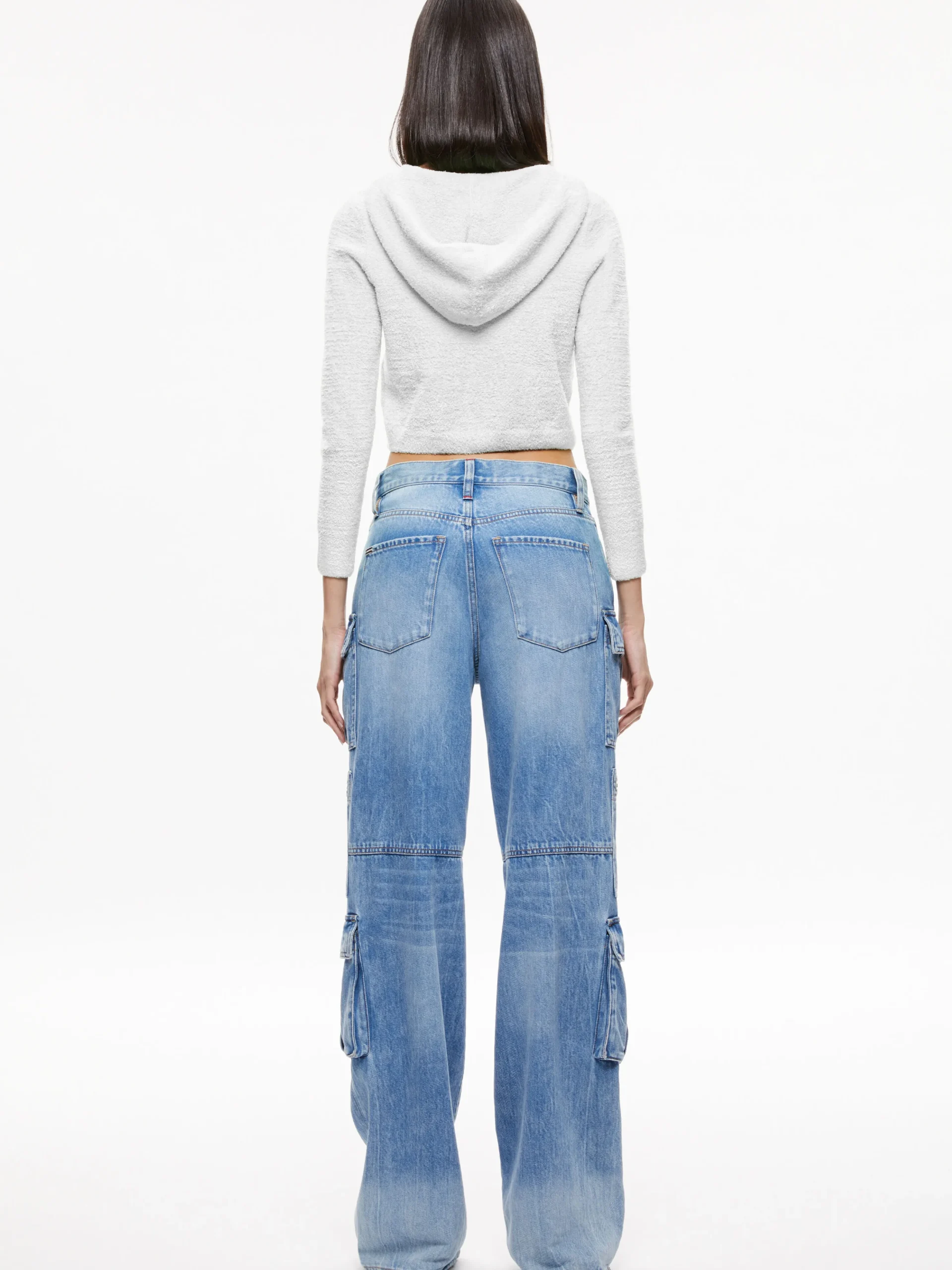 Alice and Olivia LIDELL CROPPED ZIP UP HOODIE *CLOTHING | CLOTHING