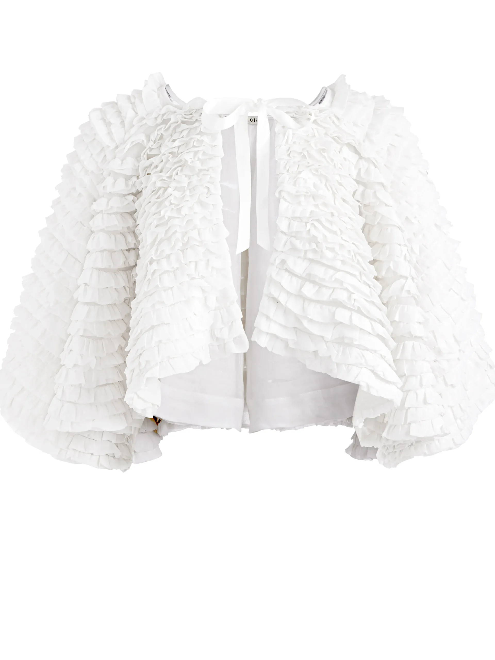 Alice and Olivia LOREE RUFFLE TIE FRONT CROPPED JACKET *CLOTHING