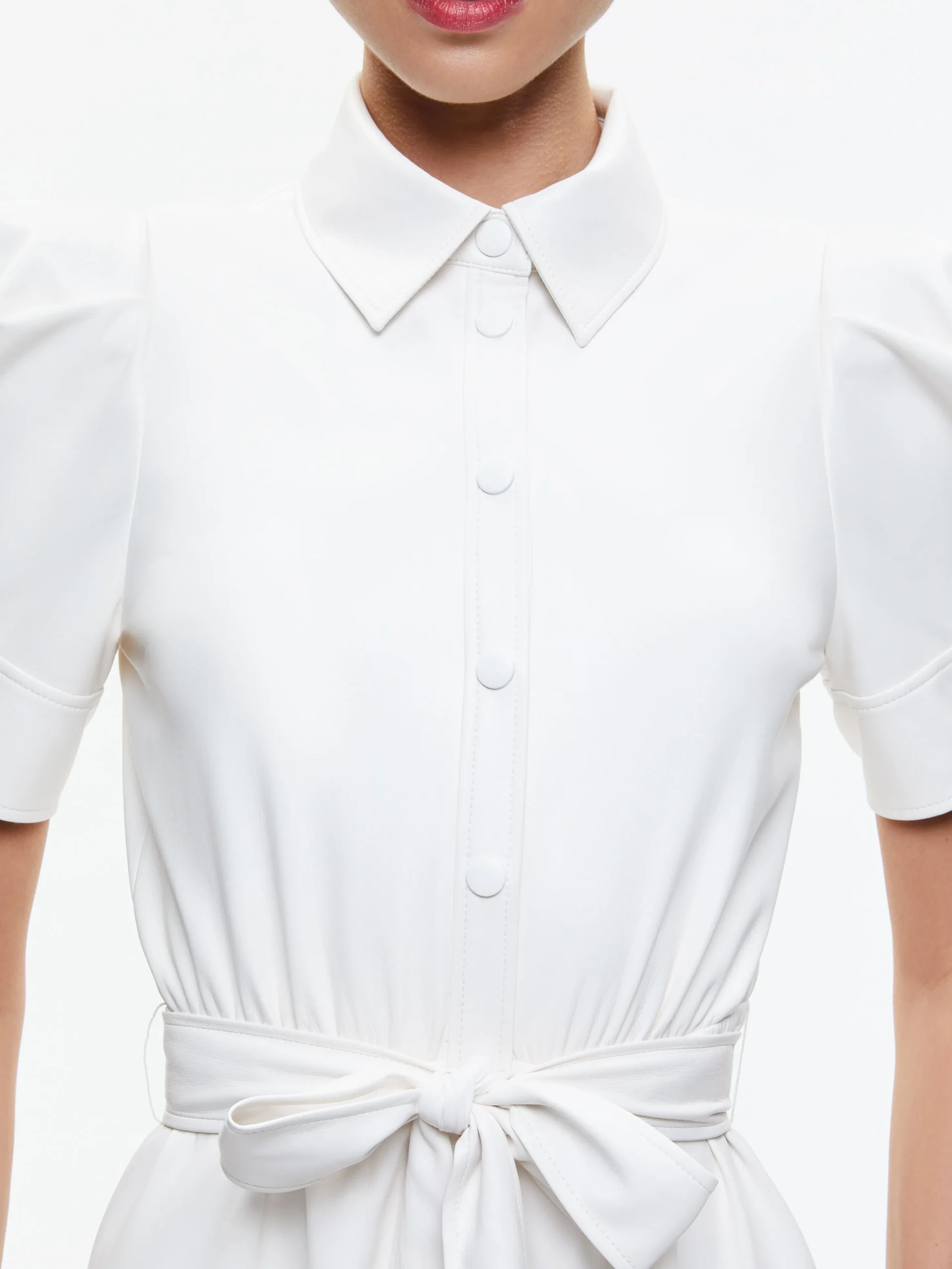 Alice and Olivia LURLENE SHORT SLEEVE VEGAN LEATHER MINI DRESS *FEATURED SHOPS | FEATURED SHOPS | DRESSES | CLOTHING