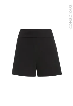 Alice and Olivia MACEY FITTED NOTCH COLLAR BLAZER + DONALD HIGH WAIST SHORT- BLACK *CLOTHING