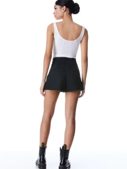 Alice and Olivia MACEY FITTED NOTCH COLLAR BLAZER + DONALD HIGH WAIST SHORT- BLACK *CLOTHING