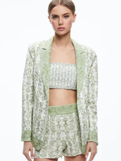 Alice and Olivia MACEY NOTCH COLLAR FITTED BLAZER + DONALD HIGH WAISTED SHORT *CLOTHING