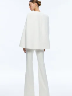 Alice and Olivia MARICA SQUARE NECK CAPE TOP ECRU*CLOTHING
