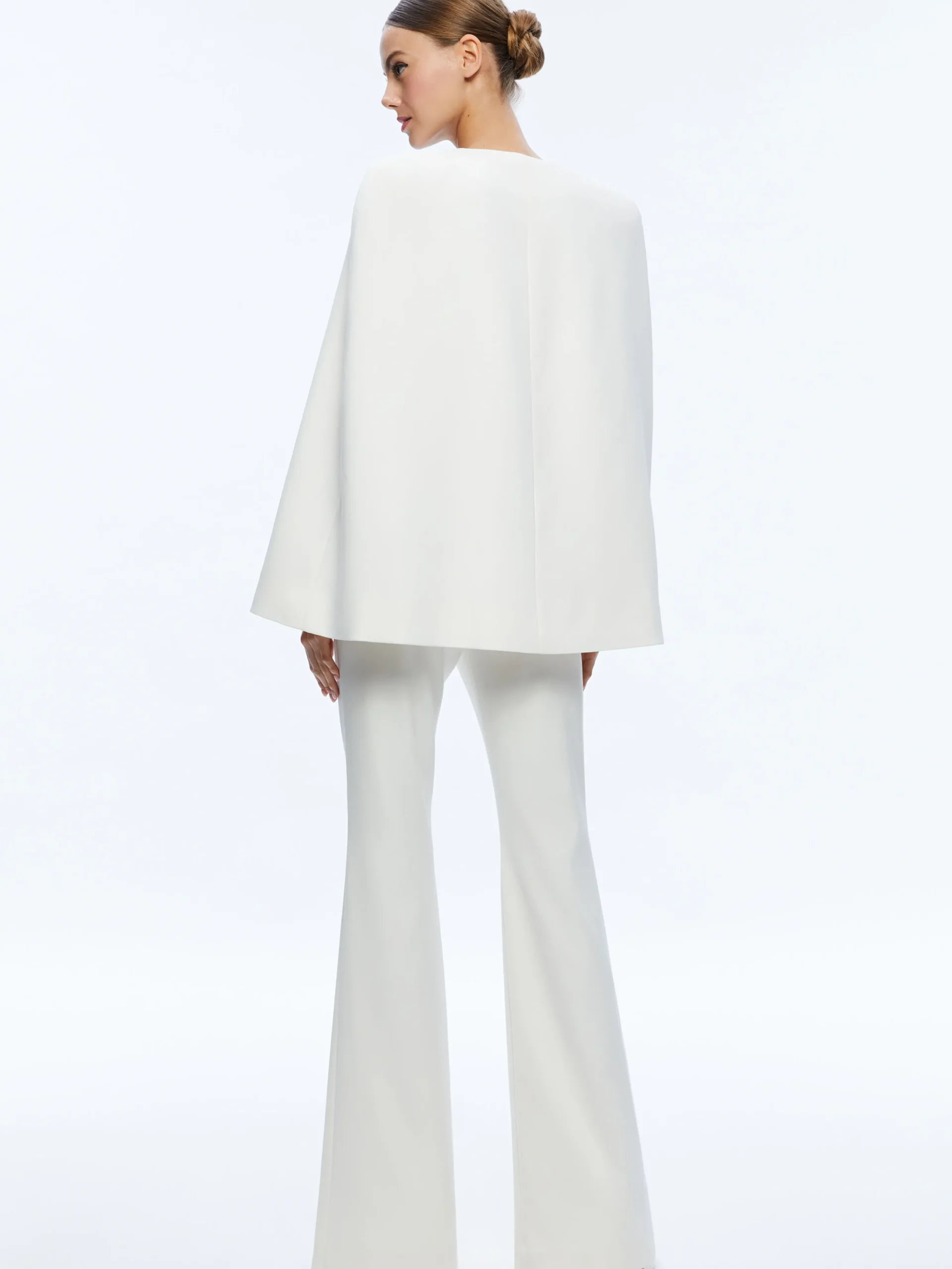 Alice and Olivia MARICA SQUARE NECK CAPE TOP ECRU*CLOTHING