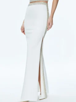 Alice and Olivia MARILYNN EMBELLISHED MAXI SKIRT OFF WHITE*CLOTHING