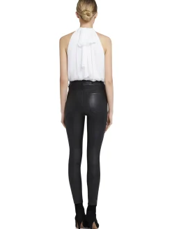 Alice and Olivia MARIS HALTER NECK GATHERED TOP *CLOTHING