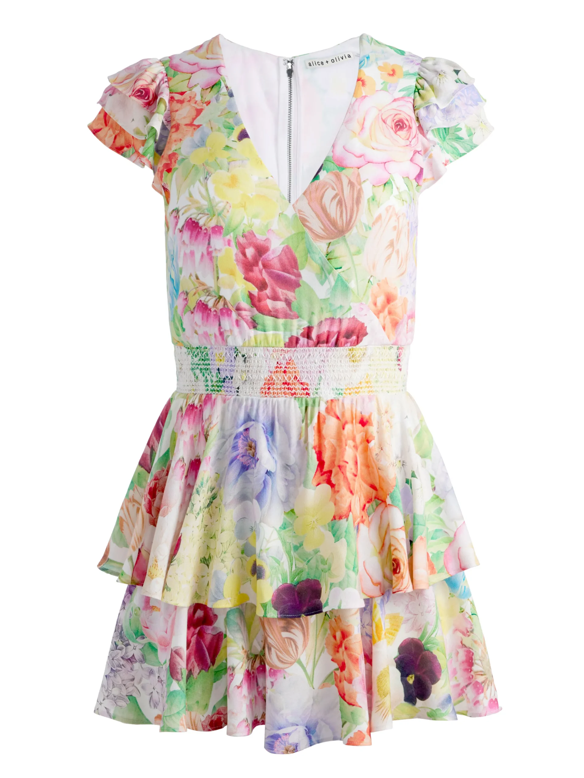 Alice and Olivia MARISKA RUFFLE SKORT ROMPER DAWN FLORAL*CLOTHING
