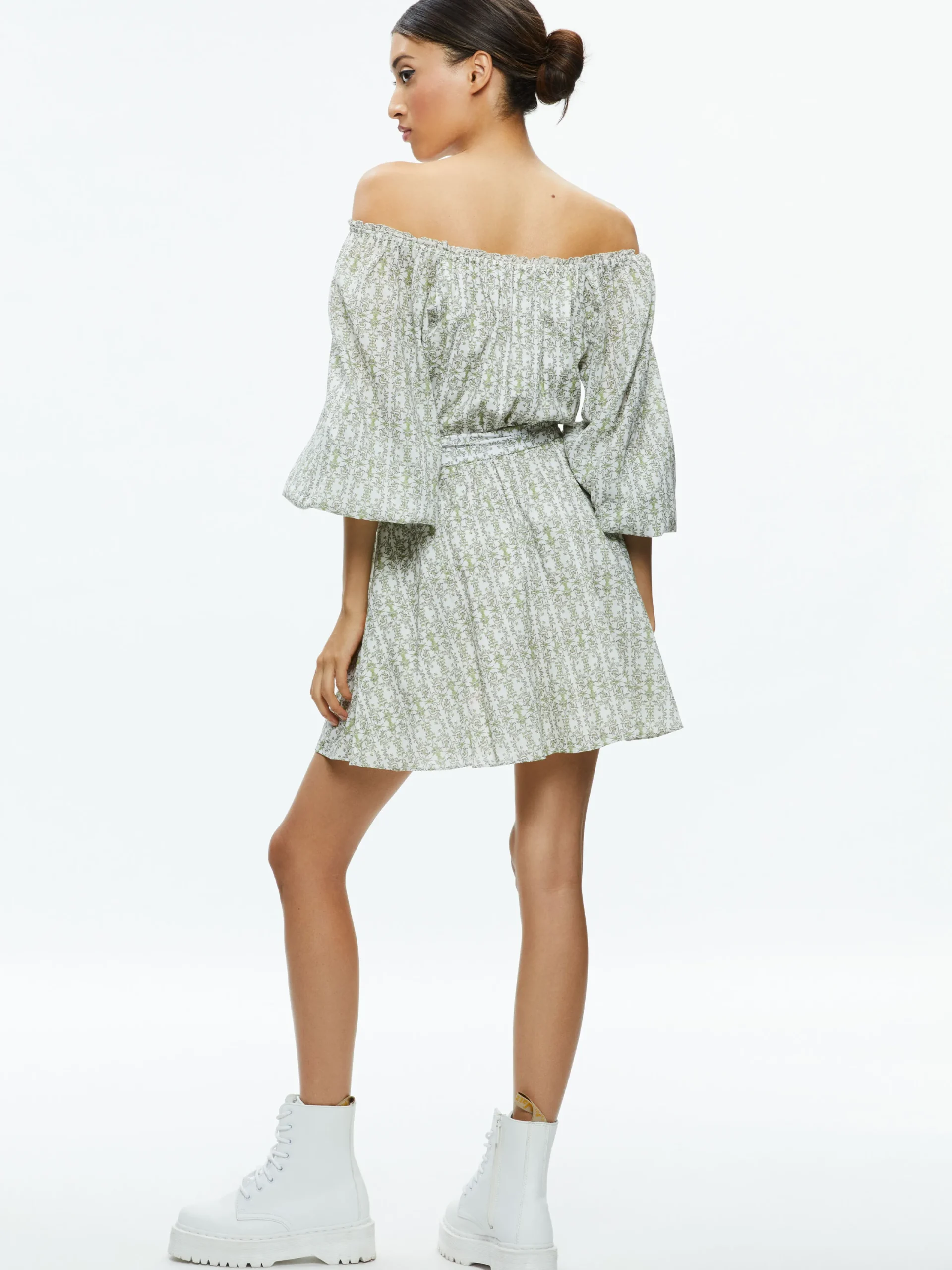 Alice and Olivia MARY OFF SHOULDER MINI DRESS REPUBLIC GEO*DRESSES | CLOTHING