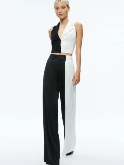 Alice and Olivia MERI COLOR BLOCK BLAZER TOP + POMPEY COLOR BLOCK PANT *CLOTHING