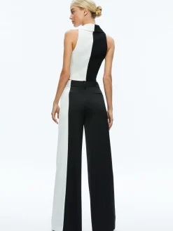 Alice and Olivia MERI COLOR BLOCK BLAZER TOP + POMPEY COLOR BLOCK PANT *CLOTHING