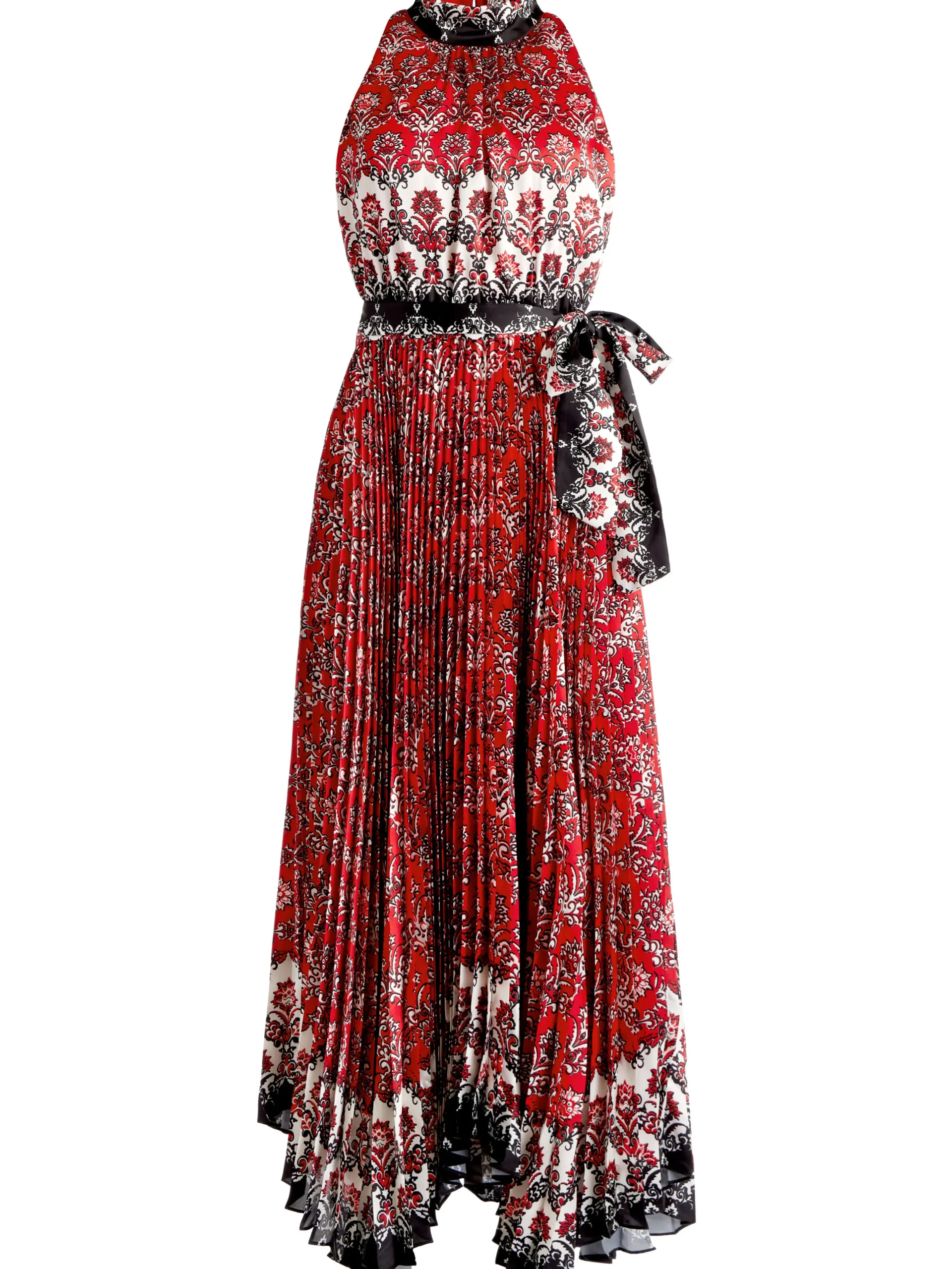 Alice and Olivia MERTIE MOCK NECK PLEATED MAXI DRESS ALLURE MEDALLION*DRESSES | DRESSES | CLOTHING