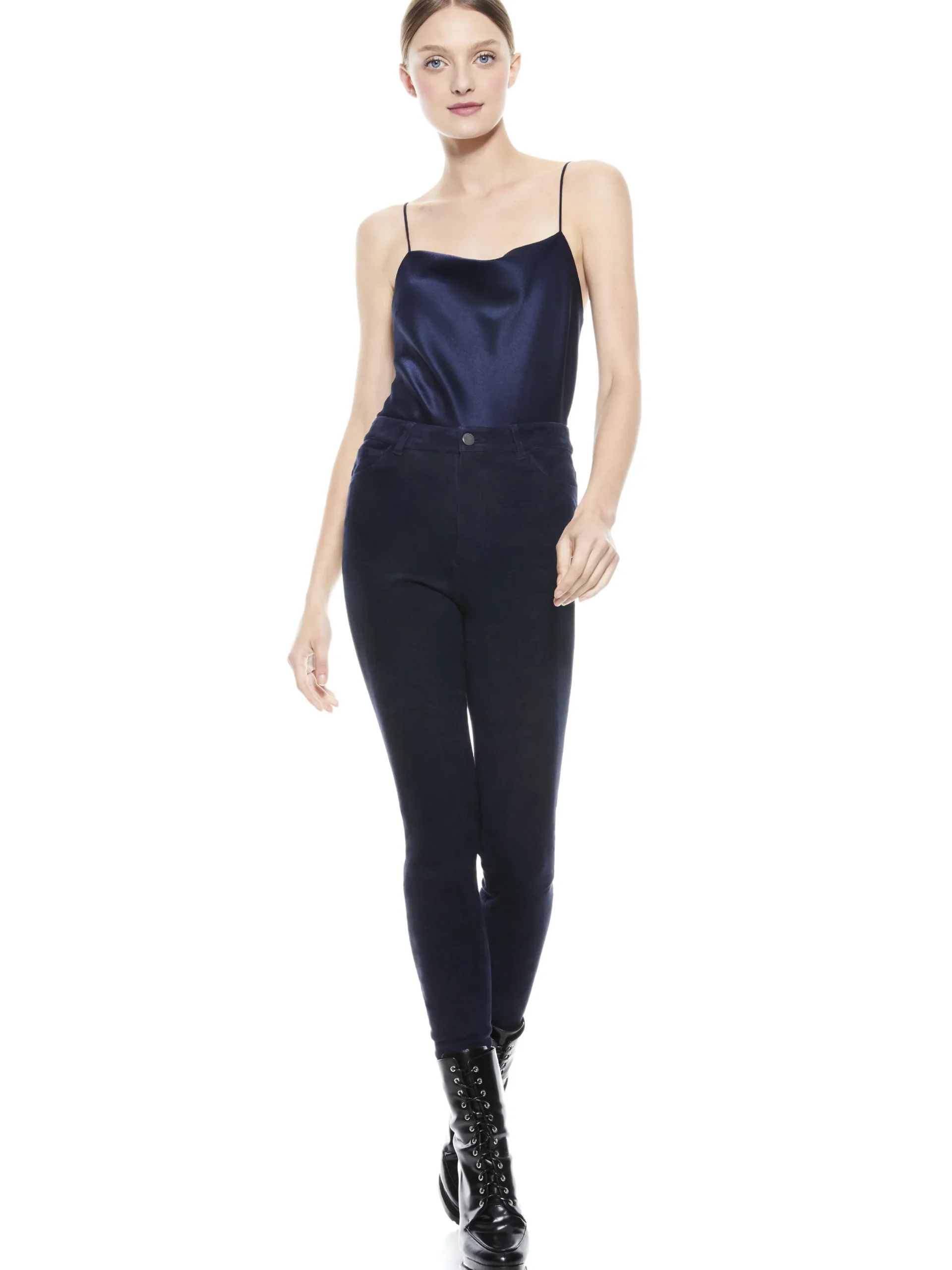 Alice and Olivia MIKAH SINGLE BUTTON SUEDE PANT *CLOTHING