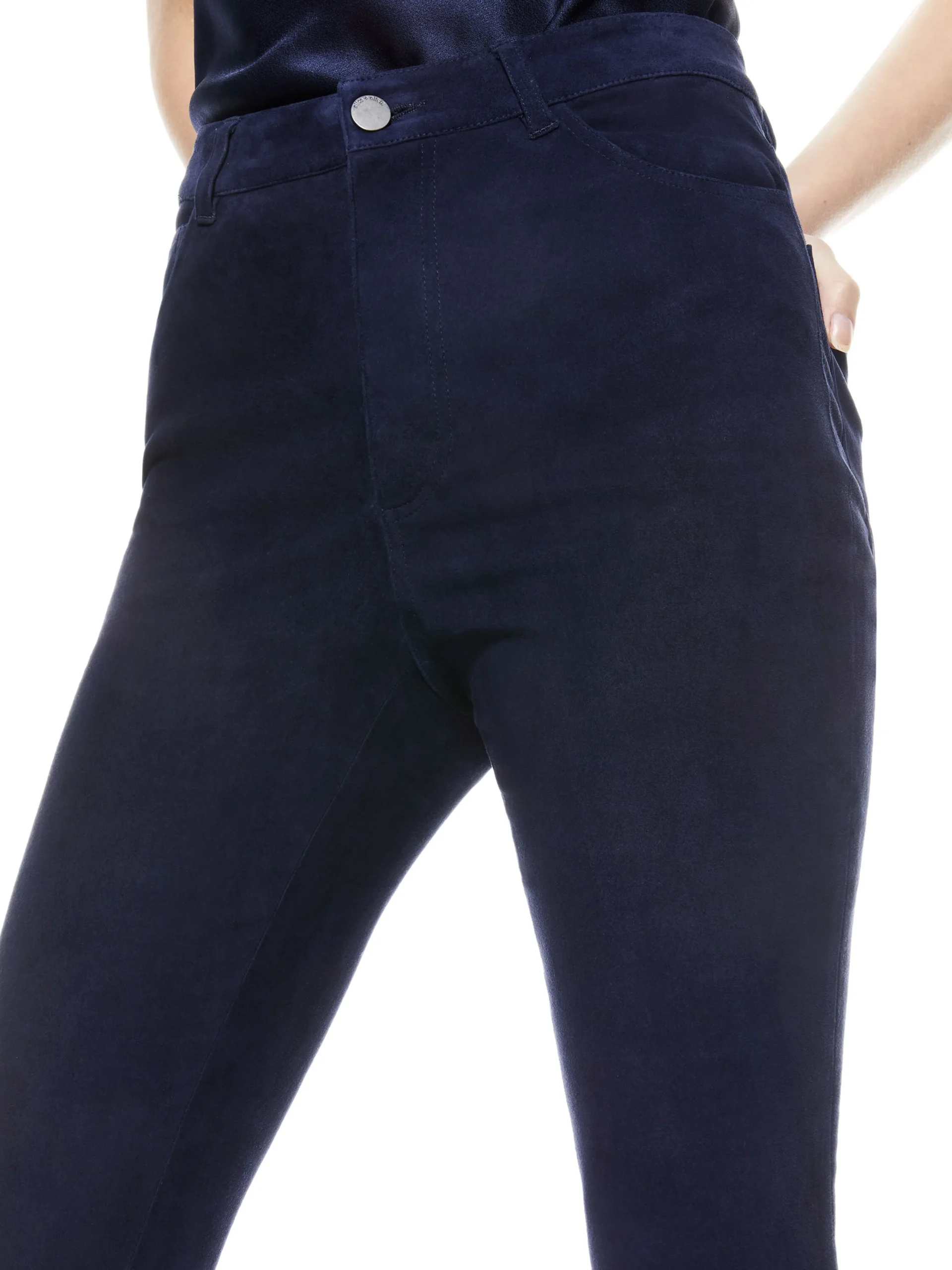 Alice and Olivia MIKAH SINGLE BUTTON SUEDE PANT *CLOTHING