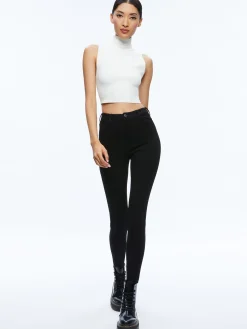 Alice and Olivia MIKAH SINGLE BUTTON SUEDE PANT *CLOTHING
