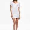 Alice and Olivia MIMI PUFF SLEEVE DENIM MINI DRESS VINTAGE SUGAR*FEATURED SHOPS | DRESSES | CLOTHING