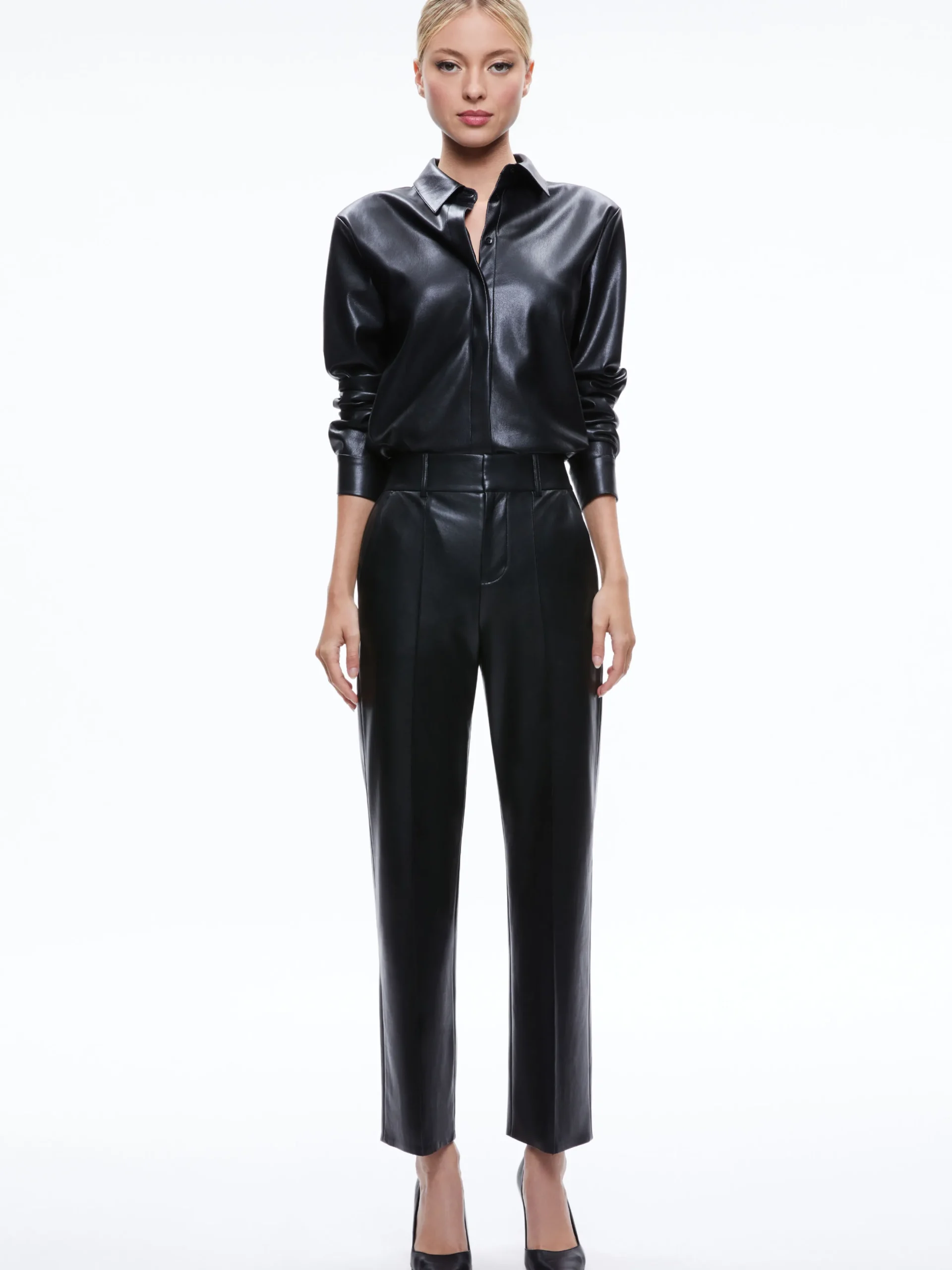 Alice and Olivia MING VEGAN LEATHER ANKLE PANT BLACK*FEATURED SHOPS | FEATURED SHOPS | FEATURED SHOPS | CLOTHING