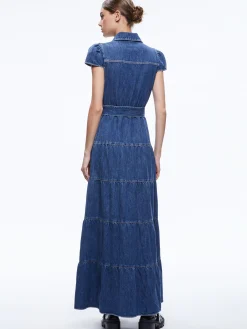 Alice and Olivia MIRANDA MAXI DENIM DRESS LOLA BLUE*DRESSES | CLOTHING