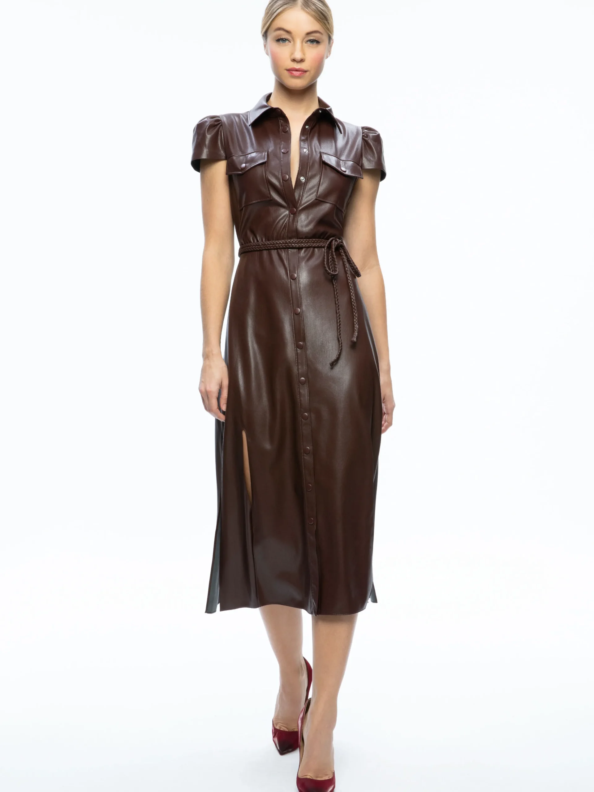 Alice and Olivia MIRANDA VEGAN LEATHER MIDI DRESS *FEATURED SHOPS | FEATURED SHOPS | DRESSES | CLOTHING