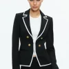 Alice and Olivia MYA CONTRAST PIPING FITTED BLAZER + PRINCESS CONTRAST PIPING PANT *CLOTHING