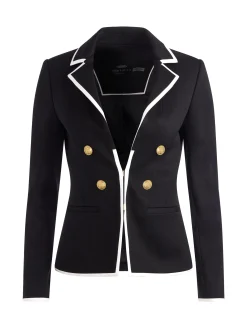 Alice and Olivia MYA CONTRAST PIPING FITTED BLAZER + PRINCESS CONTRAST PIPING PANT *CLOTHING